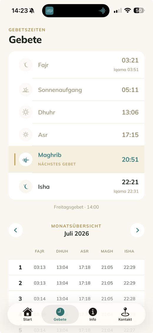 Rejjan App – Ansicht 2